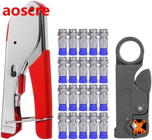 Coax Cable Crimper Kit Tool for Rg6 Rg59 Coaxial Compression