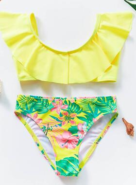 2022 Girls Swimsuit Two Piece Hot Stamping Children's Sw