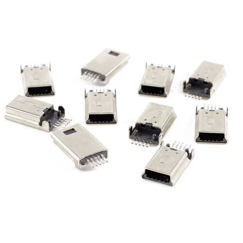 10pcs Mini USB Type B Male 180 Degree 5 Pin SMD SMT for Sold