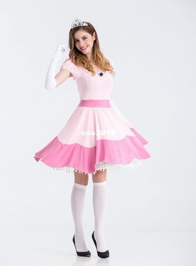 Deluxe Adult Princess Peach Costume Women Princess plus size