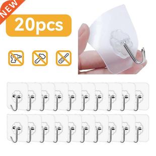 Transparent Strong Self Adhesive Hooks Door Wall Hangers Hoo