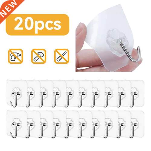 Transparent Strong Self Adhesive Hooks Door Wall Hangers Hoo