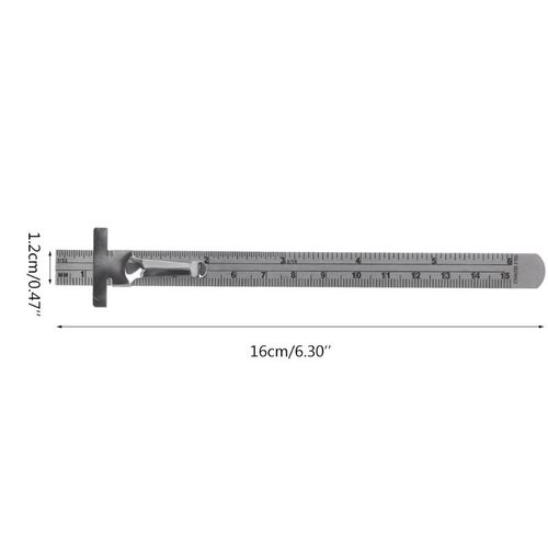 6 Inch Scale Stainless Steel Straight Ruler Pocket Measuring