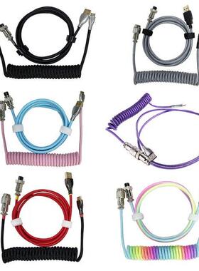 Mechanical Keyboard Aviator Cable Coiled Type-C USB Aviation