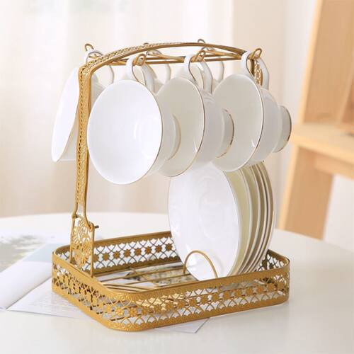 Silver Plating Coffee Cup Hob Cup Dish Rack Can Hang Most 6