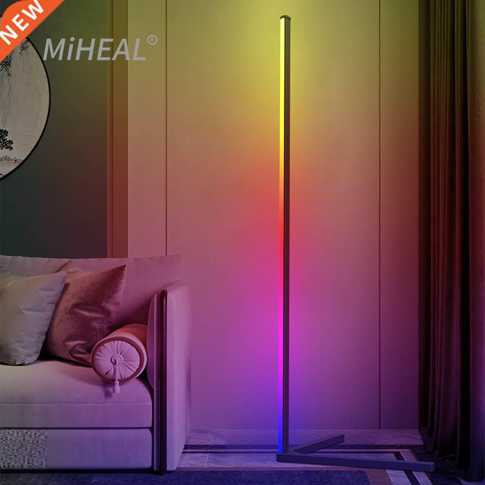 Modern LED Corner RGBW Floor Lamp for Bedroom Living Room At
