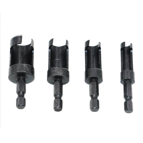 4 Pcs Carbon Steel Hole Plug Wood Cutter Cutting Drill Hex S