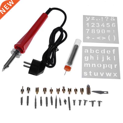 30pcs 30W 220V Iron Kit Wood Burning Pen Pyrography Embossin