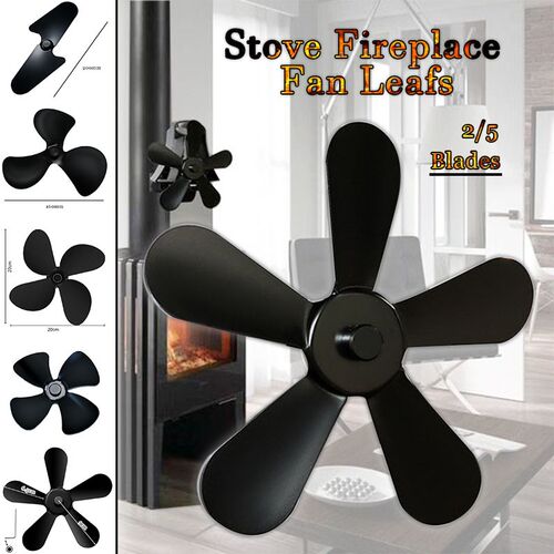Wood Stove Winter Fireplace Fan Blade 2/3/4/5 Leaf Heat Powe