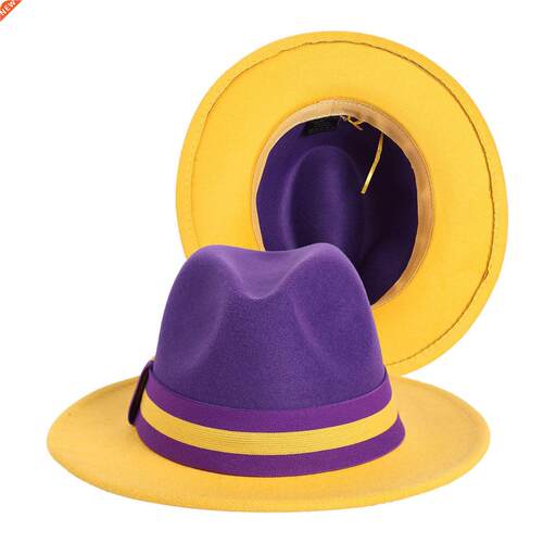 men fedoras elastic belt fedora hats red with green stitchin