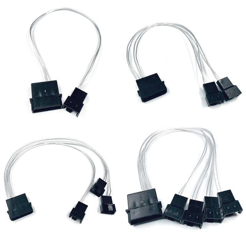 Y-Splitter 4-Pin Molex Male To 1 2 3 4 3-Pin/4-Pin PWM Male