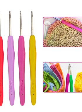 10pcs Small Size Lace Crochet Hooks Set Soft Grip Handle Kni