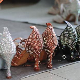 Women Latin Dance Shoes Soft Suede Leather for Indoor Dancin