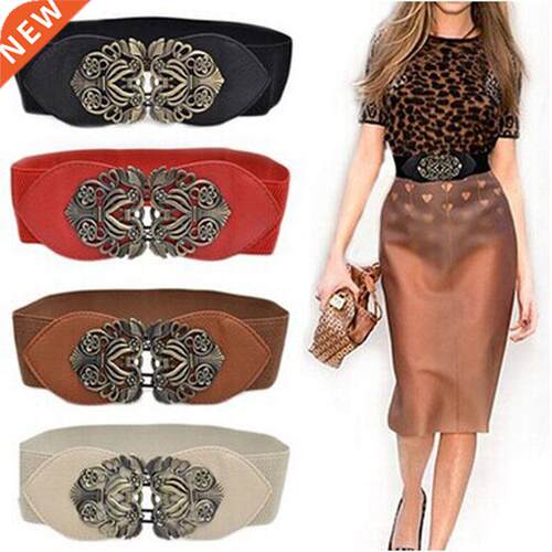 New Design Women Knotted Waibands wide long PU leather Fa