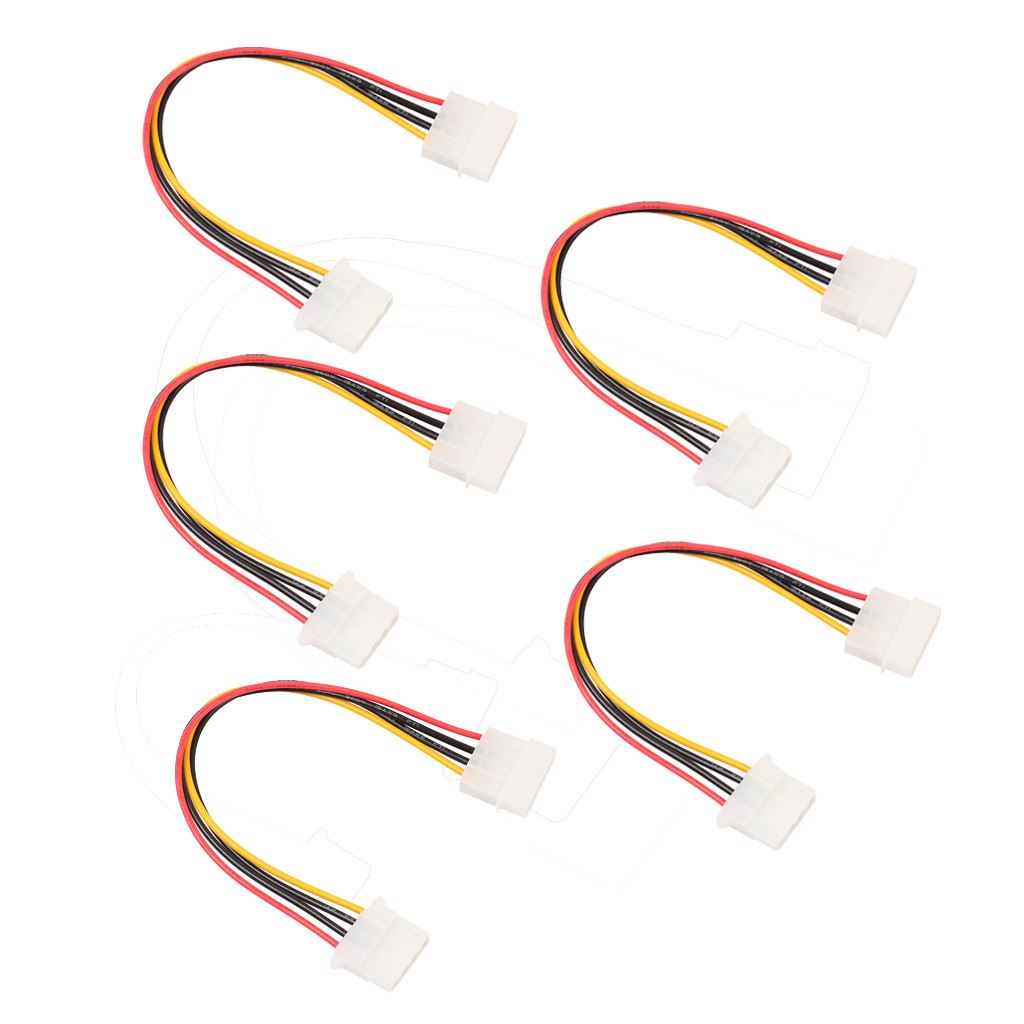 5PC Molex Extension Cable 4 Pin 5.25 Male to Female IDE PSU
