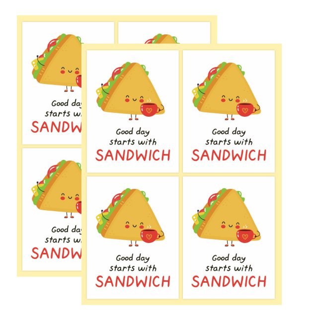 24-48pcs Cute Mini Food Packaging Stickers Cartoon Sun Avoca