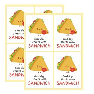 24-48pcs Cute Mini Food Packaging Stickers Cartoon Sun Avoca