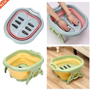 Foldable Foot Soaking Tub Bucket Foot Bath w/ Massage Rolle