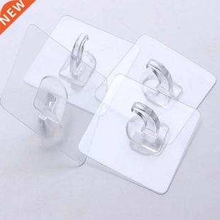 6Pcs Transparent Self Adhesive Hook Door Wall Strong Hangers