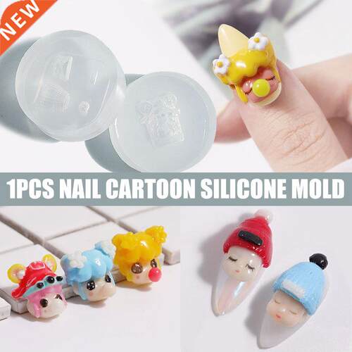 1pcs Silicone Nail Mold D Cartoon Baby Face Cute Mould Car