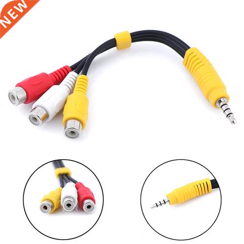 1pcs 3.5mm Aux Male Stereo To 3 RCA Female Audio Video AV Ad