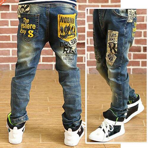 IENENS Boys Jeans Pants Child Denim Long Pants Spring Autumn