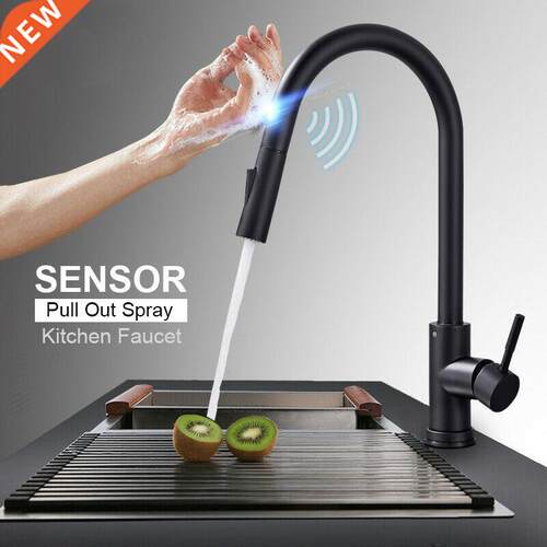 Smart Touch Sensor Kitchen Faucet Brushed Gold Pull Out Sens