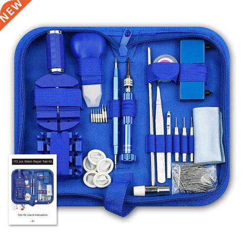 172pcs Watch Repair Tools Set Watch Clock Link Pin Bar Rov