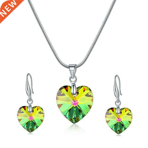 Women's Wedding Silver Jewelry rainbow Heart Shape Penda