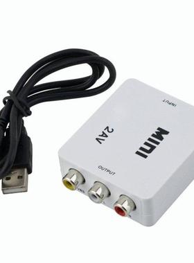 to RCA to AV 1080P 3RCA CVBS Vdeo Box audo Converter For