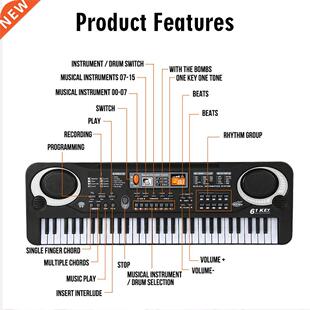 Keyboard Electric Piano 61 Keys Digital Music Electronic Key