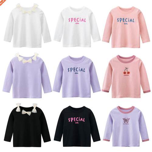 Kids T-shirt Children Grils Boys Long Sleeves White Tees Bab