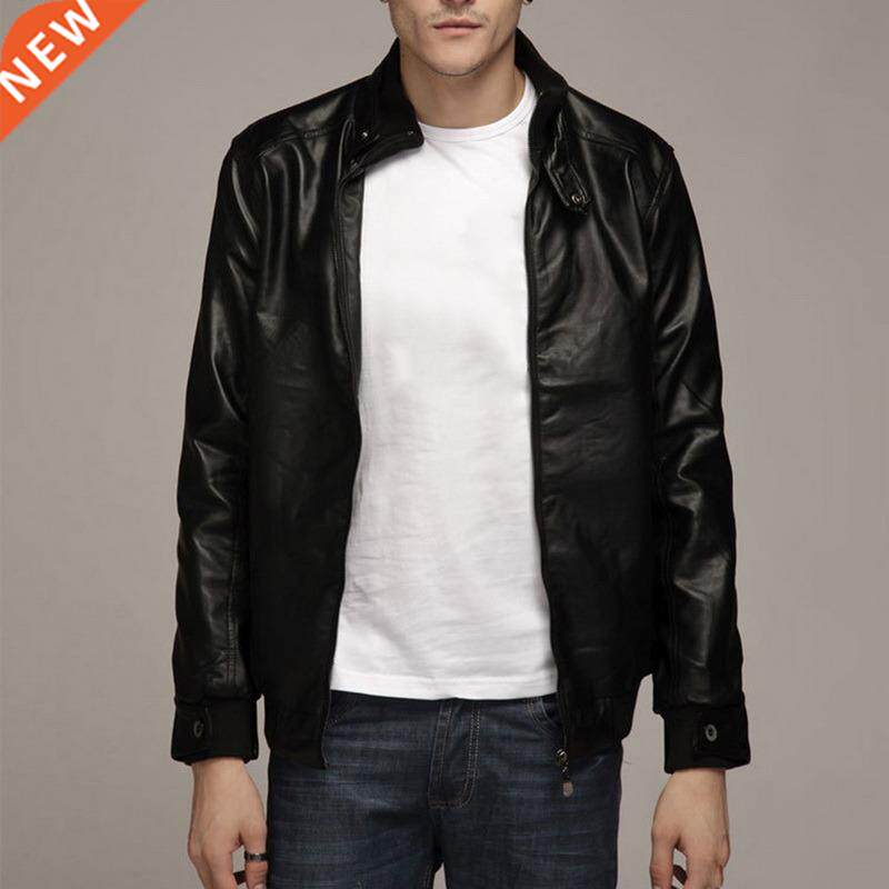 Autumn Men Pu Leather Jacket for Men Fitness Fashion Male Su图片