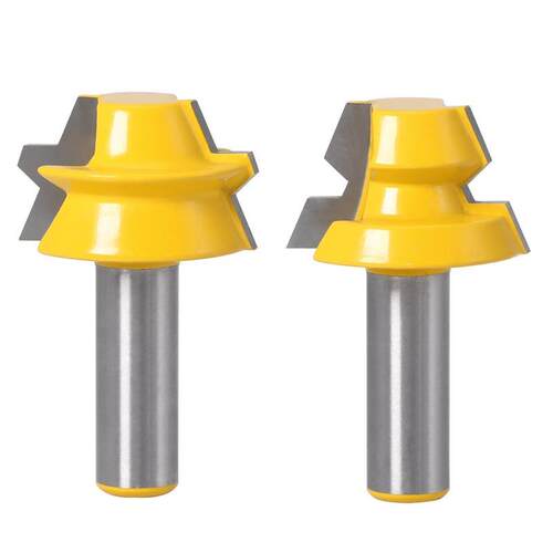 2Pcs Lock Miter Router 22.5 Degree Glue Joinery Router Bit 1