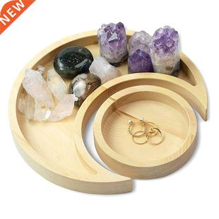 Wooden Serving Tray Rustic Tableware Dessert Dish Moon Sun S