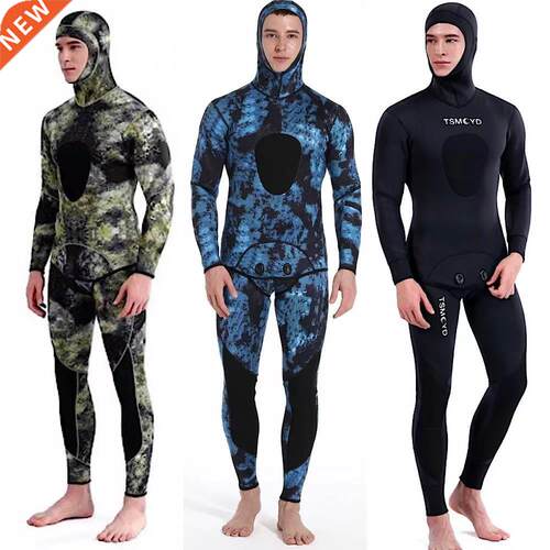 HOT 3mm Camouflage Wetsuit Long Sleeve Fission Hooded 2 Piec