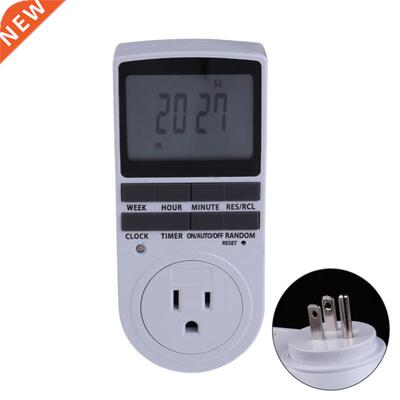 7 Day Programmable Timer LCD Plug-in Socket Switch 12/24 Hou
