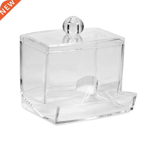 Makeup Cosmetic Case Clear Q-tip Storage Holder Cotton Pad S