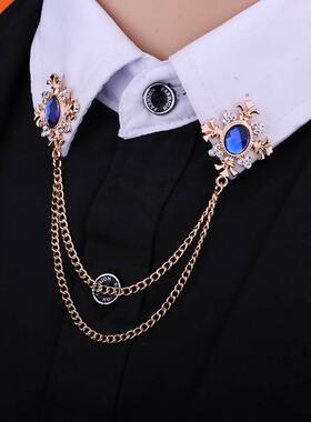 Fashion Tassel Crystal Cross Chain Brooch Women's Sh