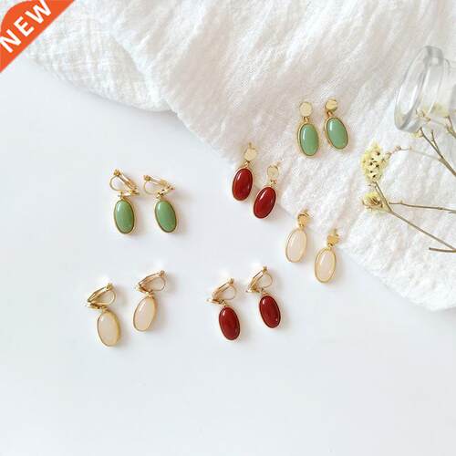 Japan Natrual Forest Crystal Stone Clips on Earring Without