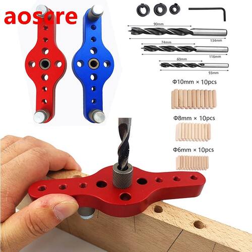 Woodworking Pocket Hole Jig 6/8/10mm Self-centering Vertical