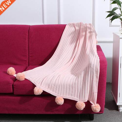 Knitted Blanket Cotton Hypoallergenic riped Knitted Blanke