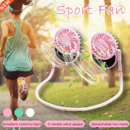 Neck Band Fan Mini Portable Neckband Fan Detachable Head Nec