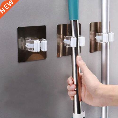 Adhesive Multi-Purpose Hooks Wall Mounted Mop Organizer Hold