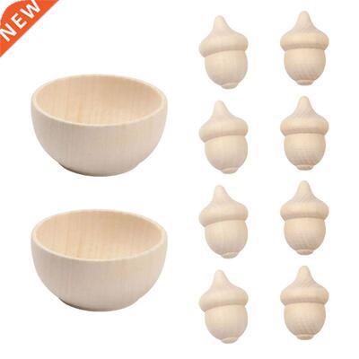 Wood Acorns Bowls Unfinished Wood Craft  Wedding Decorati
