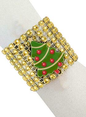 Xmas Tree Santa Claus Napkin Rings 5/10 Packs Napkins Holder