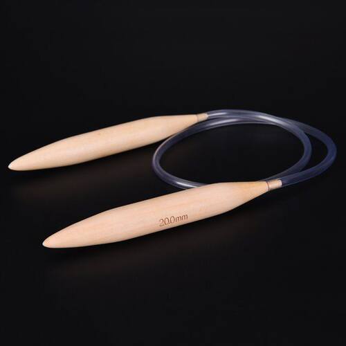 1pcs 20mm Plastic Tube Circular Wood Bamboo Knitting Needles