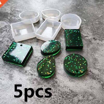 5pcs Round Square Oval Waterdrop Rectangle Shape Hole Silico