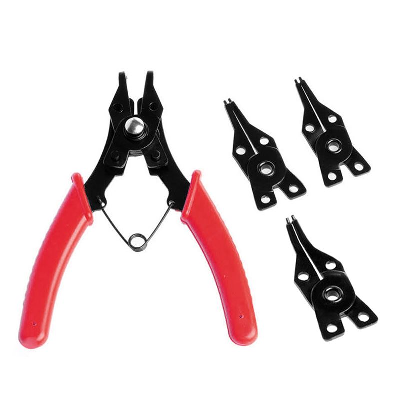 4 in1 Snap Ring Pliers Plier Red Hand Tool Set Circlip Combi