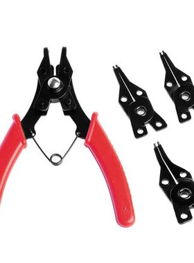 4 in1 Snap Ring Pliers Plier Red Hand Tool Set Circlip Combi